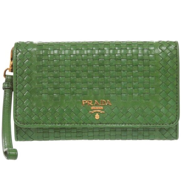 PRADA Green Leather Wallet - Picture 2 of 10